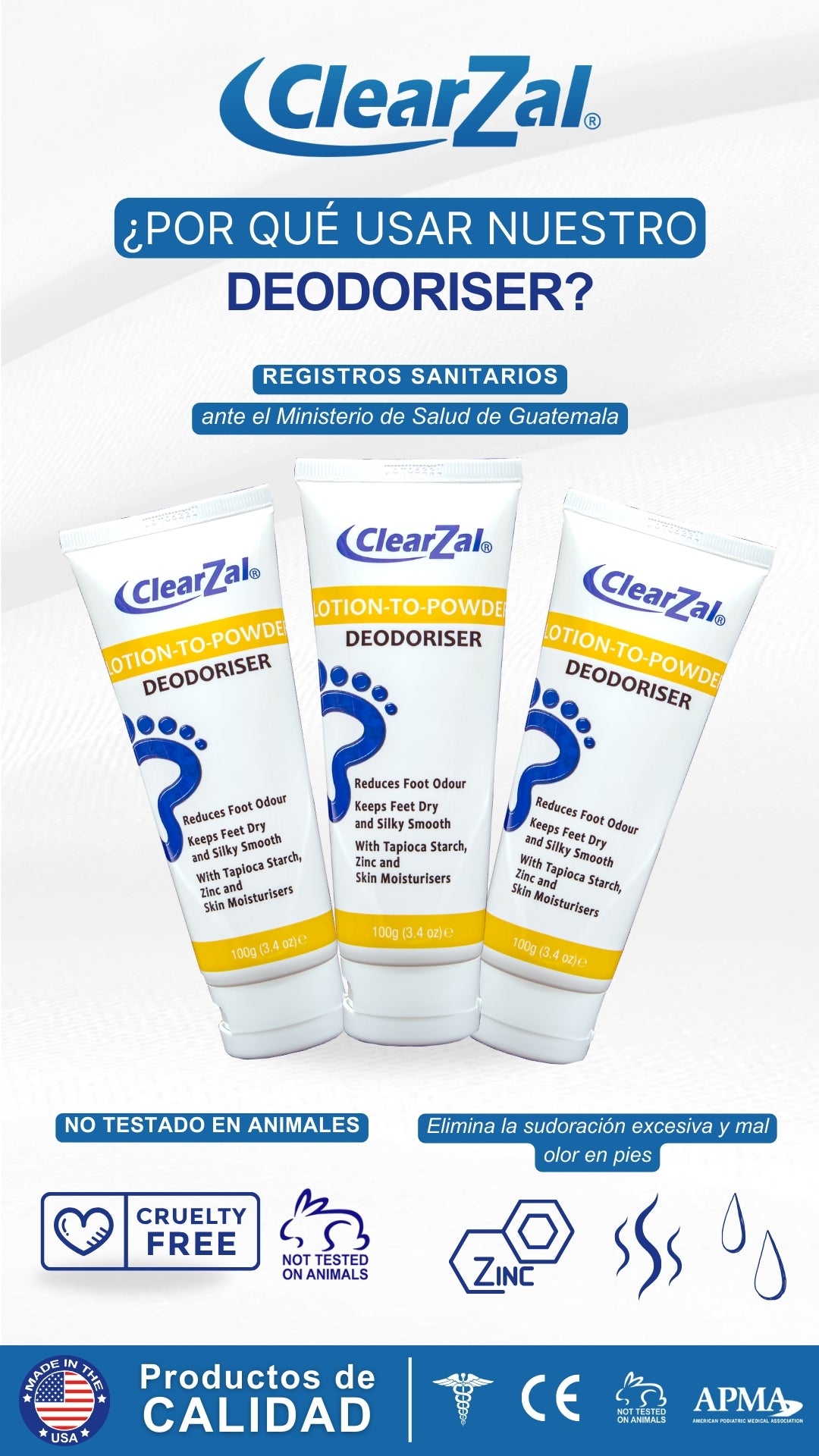 ClearZal Crema A Talco Desodorizante