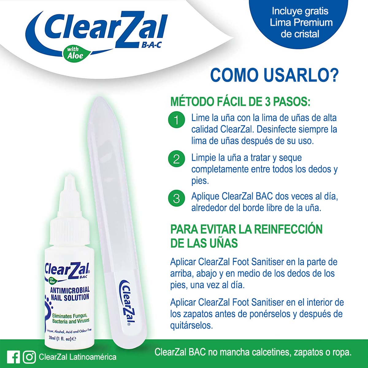 ClearZal Solucion Limpiadora de Uñas