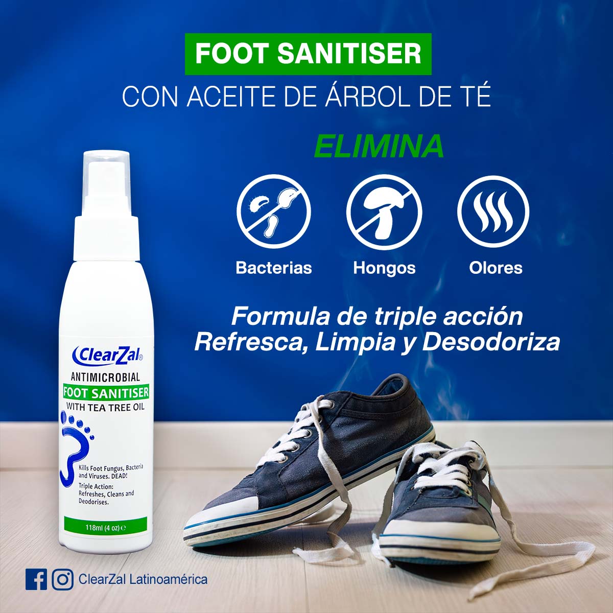 ClearZal Sanitizador para pies en Spray